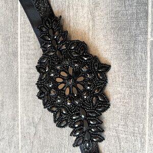 Elegant Black Beaded Hair Accessory 1920s Style/flapper